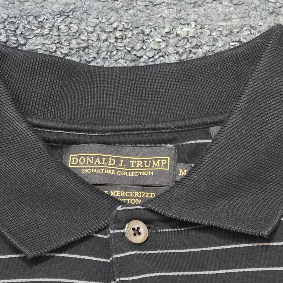 Donald J. Trump Signature Collection Men’s Long Sleeve Polo Shirt Black Size M - Image 3 of 4