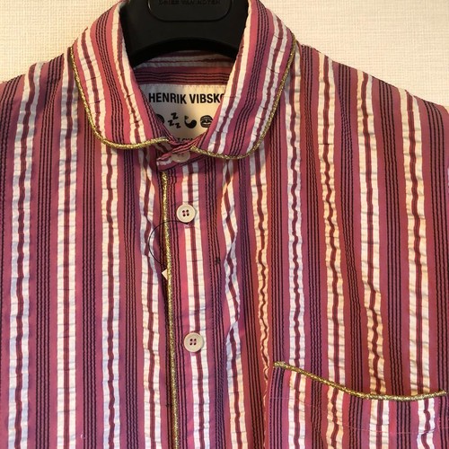 HENRIK VIBSKOV Stripe✖️Camicia Lame Taglia M Camicia Leggera Tessuto Glitterato, USATA - Foto 6 di 9