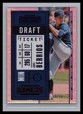 2020 Contenders Baseball #39 Jose Berrios #/99 Purple Draft Ticket Twins