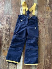 Mini Boden Girls Navy Yellow All Weather Snow Bib Overalls Waterproof 5-6T