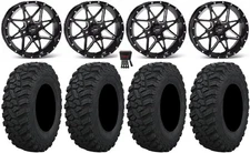 ITP Tornado 15" Wheels Black 30" Trekker Tires Kawasaki Mule Pro FXT  KRX