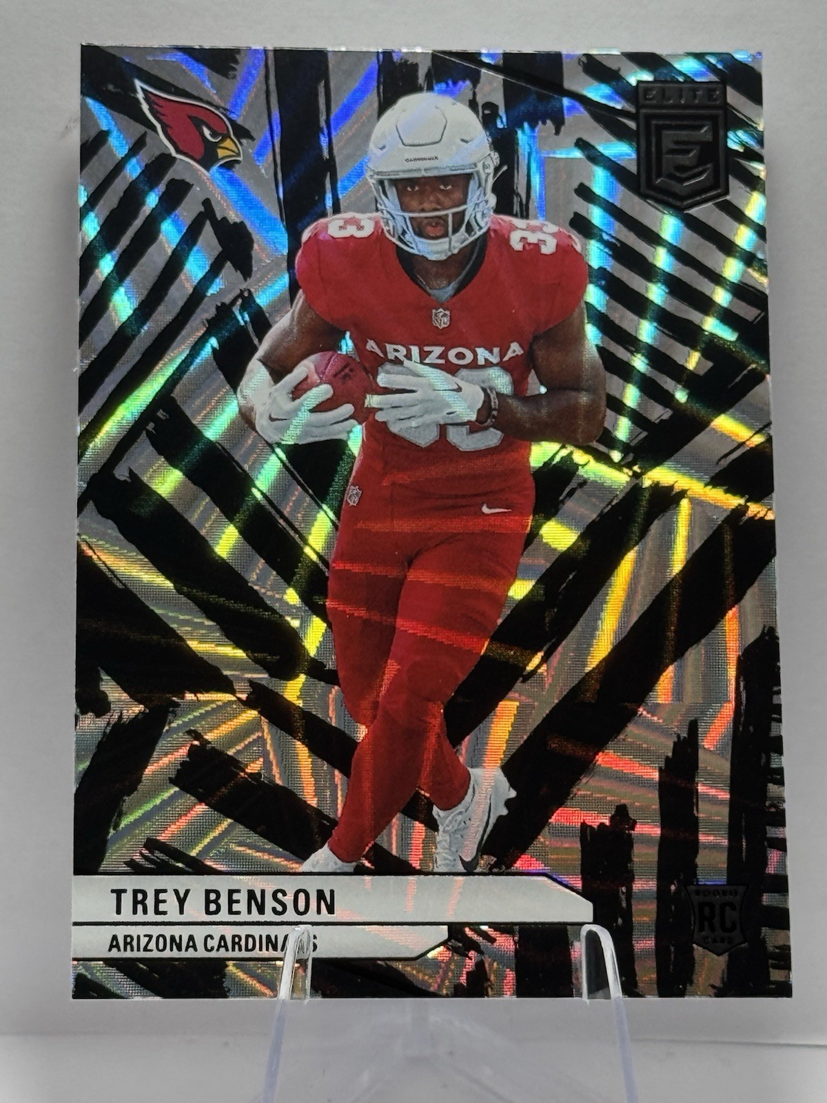 🏈🔥2024 Trey Benson Donruss Elite RAZZLE DAZZLE SSP CASE HIT RC #124 Cardinals