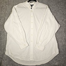 Ralph Lauren Mens White Yarmouth Classic Button Down Shirt Wedding Sz 18-35 READ