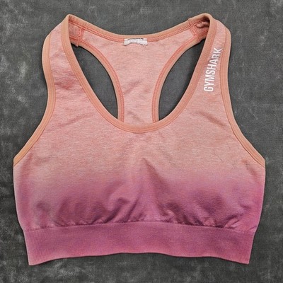 Gymshark Sports Bra Womens Small Pink Ombre Racerback Yoga Athletic Gym Top