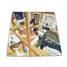 Hermes Mystere Au 24 Faubourg 90 Silk Square Scarf Multicolor