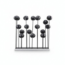 Blumenskulptur mehrstielig Bl&uuml;tenb&uuml;schel-Deko schwarz-wei&szlig; f&uuml;r Zuhause, B&uuml;ro