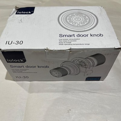 NEW Iulock IU-30 Smart Door Knob W/ Key Pad on Knob Matte Black Easy to Install