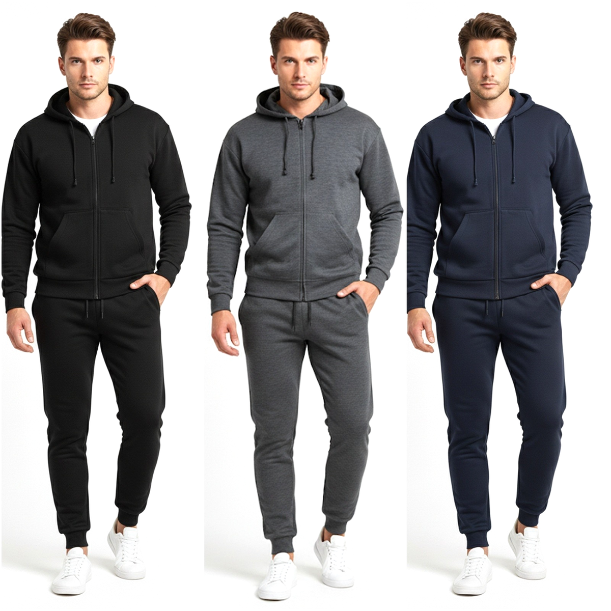 CHAMPION Tuta da Uomo Full Zip in Cotone Felpato – 220288 - Latini Sport