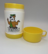 Vintage Yogi's Treasure Hunt Yellow Thermos 1987 Hanna-Barbera Inc. Excellent!