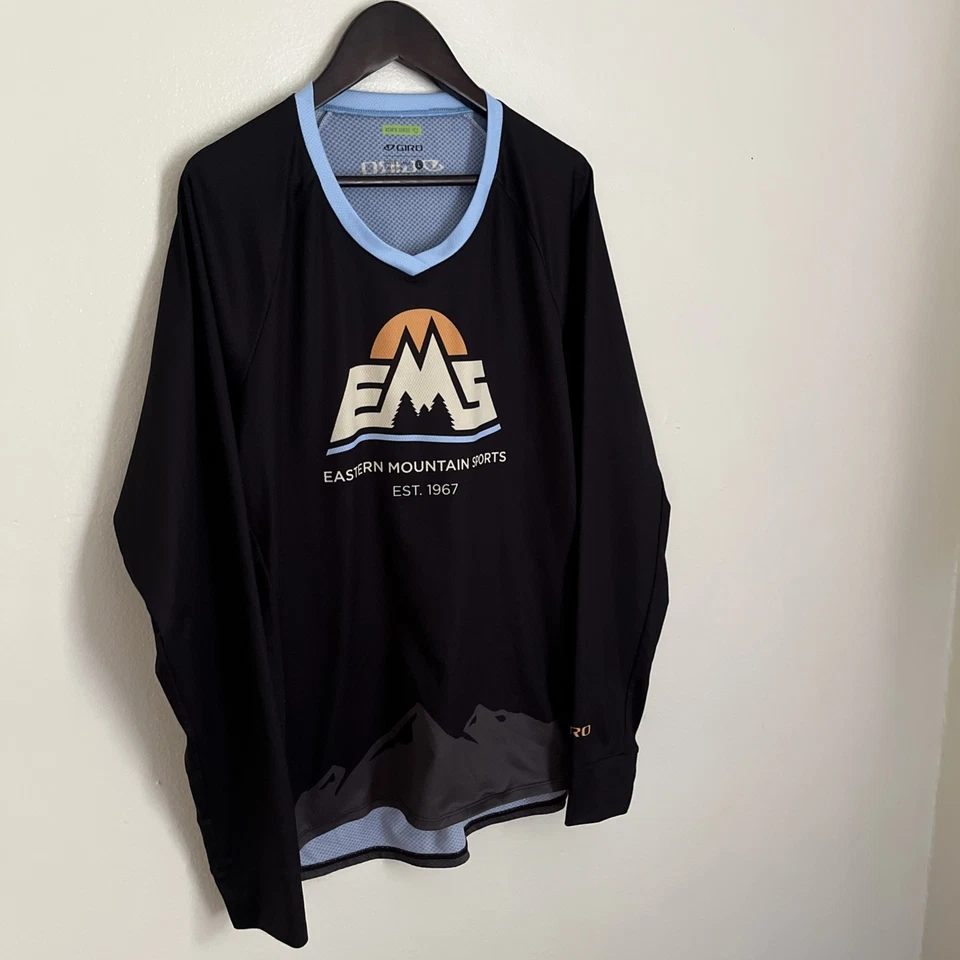 Camiseta deportiva de ciclismo de manga larga GIRO & Eastern Mountain Sports EMS Roust, negra - larga Foto 2 de 4