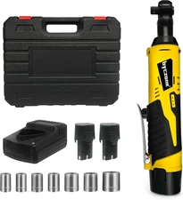 3/8” Cordless Electric Ratchet Wrench, 12V Power Socket Cordless... 