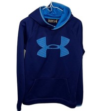 Under Armour Navy and Light Blue fleece lined Hoodie Size YXL