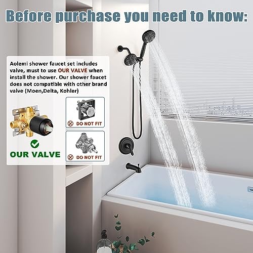 Shower System Dual 2-in-1 Rain Shower Faucet Set 8-Setting Shower Head & - Picture 3 of 8