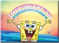 SpongeBob SquarePants Imaginaaation Rainbow Over SpongeBob Refrigerator Magnet