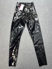 Commando Women's Black High Rise Stretch Faux Leather Leggings Pants Size S