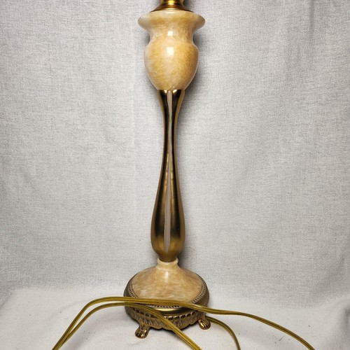 Vintage Bombay Company Brass & Marble Table Lamp 3-Way 30" Tall - Picture 4 of 14