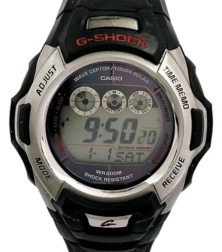 Casio G-Shock Watch Vintage GW500 Wave Ceptor Tough Solar 46mm Fits 8.3" Working