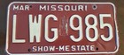 Missouri Automobile License Plate Matched Pair  — photo 2