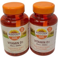 Lot of 2-Sundown, Vitamin D3 2000IU 50mcg 350...