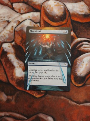 Magic the Gathering Mana Leak #3 Hand Painted Unique Custom MTG Alter