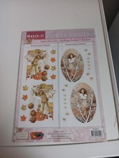 HOJA DE PAPEL Y PEGATINAS MATCH IT FLOWER FAIRIES PARA SCRAPBOOKING NUEVO (B)