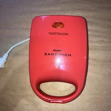 Nostalgia My Mini Personal Sandwich Maker Lightweight Red - Perfect For Dorms!
