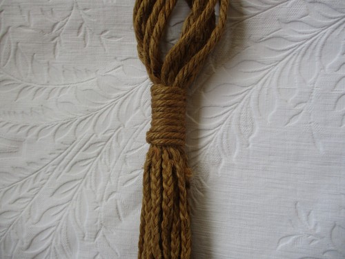 36" BOHO Chunky Macramé Plant Hanger Holder Jute Wooden Wood Beads Hippie VTG - Picture 7 of 12