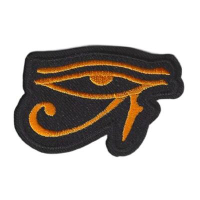 EYE OF RA IRON ON PATCH 3'' Egyptian Symbol Protection Embroidered Black and Gold