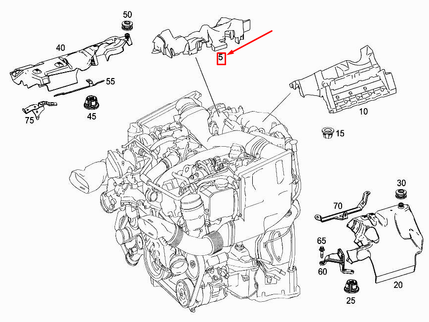 MERCEDES-BENZ E W212 Rechte Motorabdeckung A6420163624