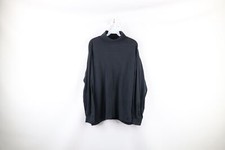 Vtg 90s Streetwear Mens XL Faded Blank Long Sleeve Turtleneck T-Shirt Black USA
