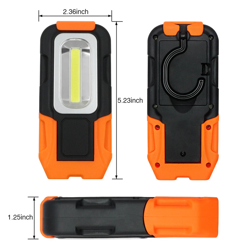 2 PACK Portable LED Work Light, Multi-use COB Flashlight, Battery-operated 5000K - Image 3 of 4