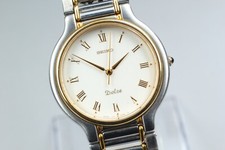 EXC 5 Vintage SEIKO Dolce 7741-6050 Roman 33mm Men Quartz Watch From JAPAN