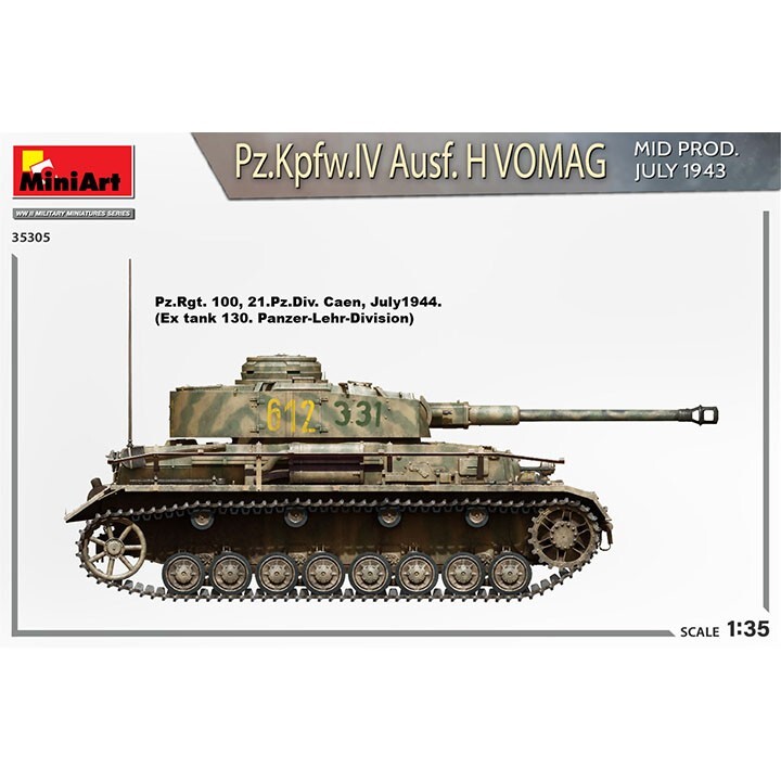 その他 MiniArt Pz.Kpfw.IV Ausf. H Vomag 1/35 Miniart #35305 1/35 Pz.Kpfw.IV Ausf. H Vomag. Mid Prod. July 1943