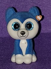 TY MINI BEANIE BOOS SKYLAR FLOCKED BLUE HUSKY VINYL 2" MYSTERY FIGURE SERIES 2