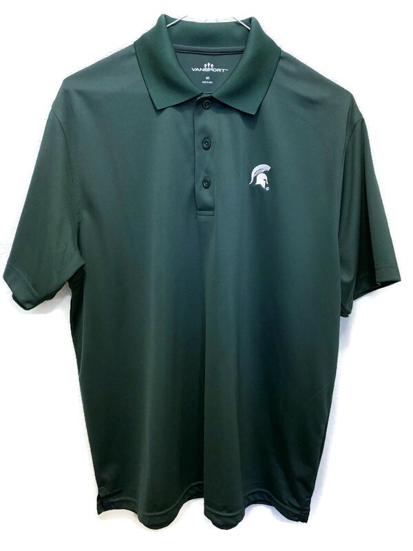 Michigan State Green Mens Polo Shirt By Vansport Size Medium