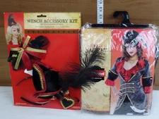 WOMEN'S SEXY ADULT SZ STANDARD (UP TO SZ 8) PIRATE JACKET /HAT/GARTER/EYE PATCH