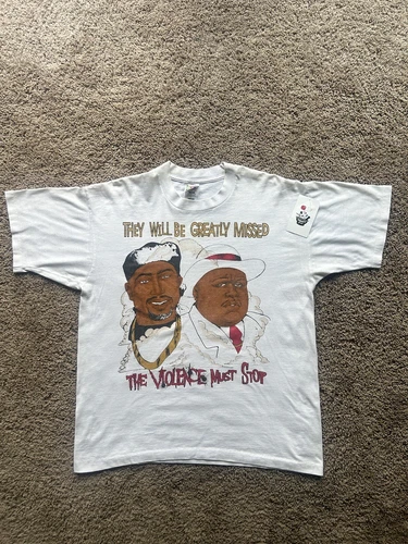 2Pac Biggie Smalls 'Please Stop The Violence' Rap Te Vintage vintage concert t-shirt, vintage, single stitch, B+ condition