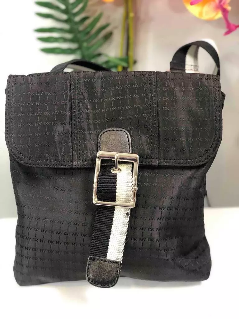 M black nylon crossbody bag