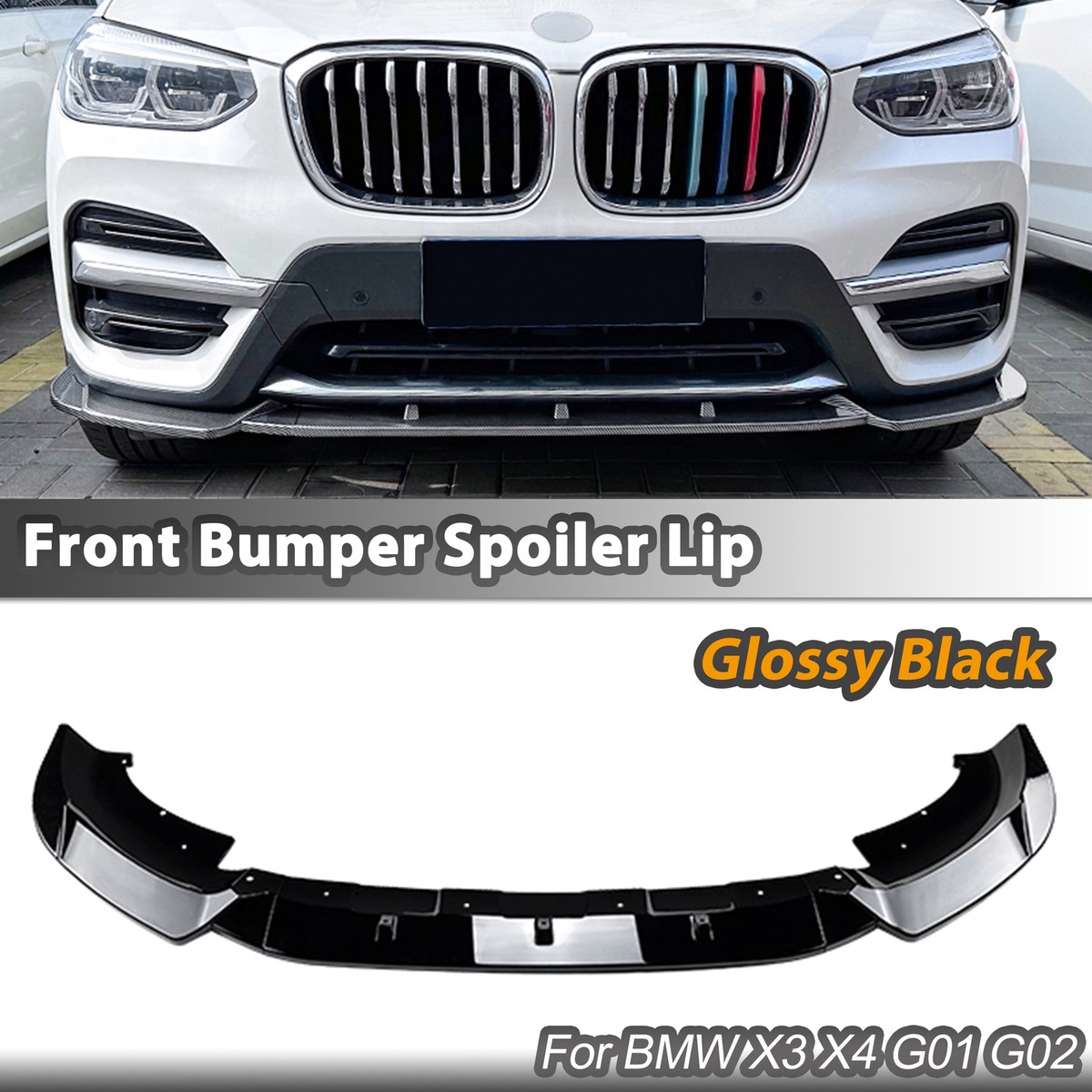For BMW X3 X4 M-Sport 2018-21 Glossy Black M-Sport Front Bumper