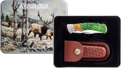 Remington Rocky Mountain Elk Folding Knife 3.25'' Stainless Steel Blade Wood/Bone