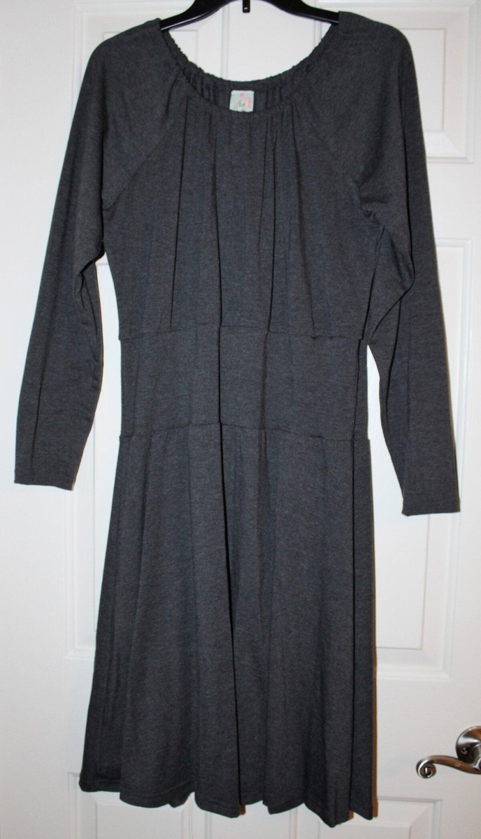 NEW Bercot Art & Soul Woman's Serenade Charcoal Knit Dress Sz Large | eBay