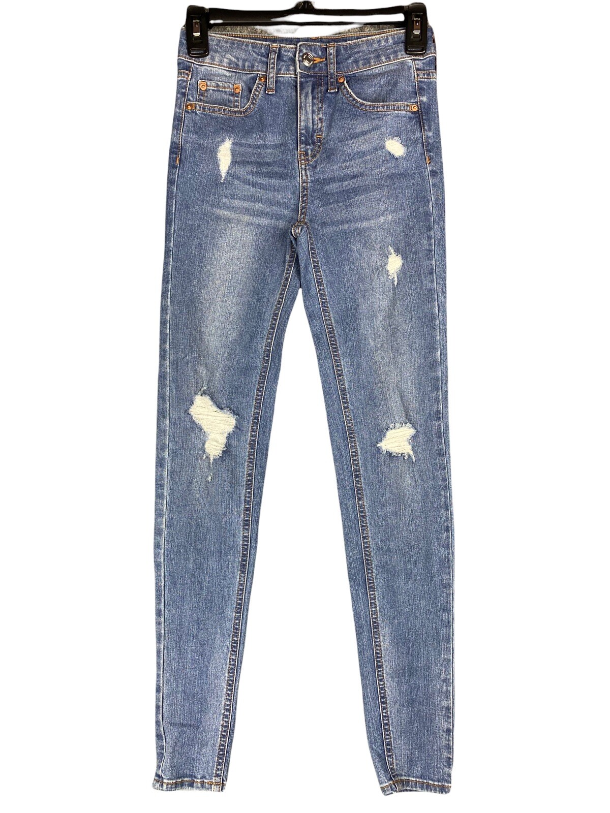 Pantalones de mezclilla Wild Fable para mujer 00 tiro alto ajustados elásticos rasgados desgastados