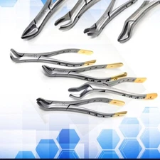 GERMAN STAINLESS EXTRACTING FORCEPS SURGICAL TOOTH EXTRACTION DENTAL SERRATED