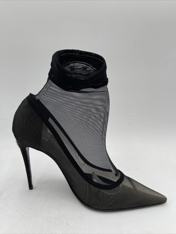 Dolce & Gabbana Mujer’s Botas al Tobillo Elásticas Tul Negras Talla 36.5 Foto 2 de 4