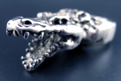 Alligator Ring Vintage Crocodile NEW Made In USA 3d Reptile 1994 Gator Croc