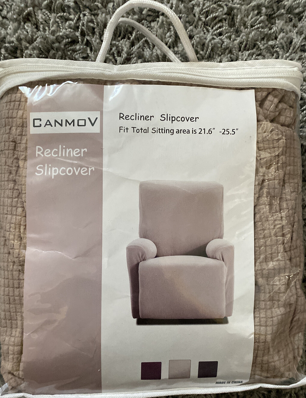 Canmov Recliner Slipcover Fit Total Sitting Are 21.6-25.5” Brand New Brown/Tan