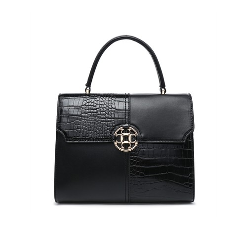 Croc pattern Plain Asymmetric design S-Medium Tote Lady faux leather shoulder - Picture 11 of 12