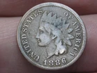 1886 Indian Head Cent Penny, Variety 1, Var 1, T1, Type 1- Fine Details