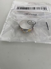 Colorful metal flower ring size 7