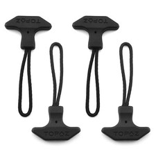 4 Pcs Black T-Shaped TPU Zipper Puller Cord for Travel Bag Suitcase Backpack
